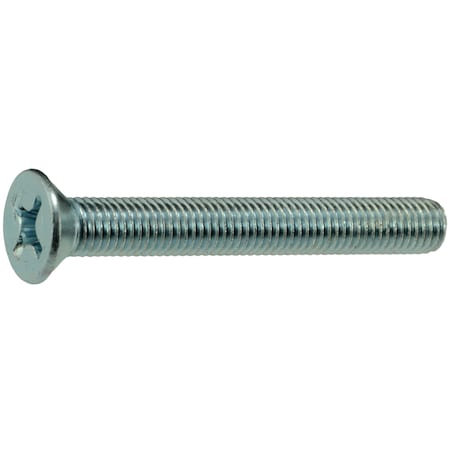 Midwest Fastener 1/4"-28 x 2 in Phillips Flat Machine Screw, Zinc Plated Steel, 15 PK 34586